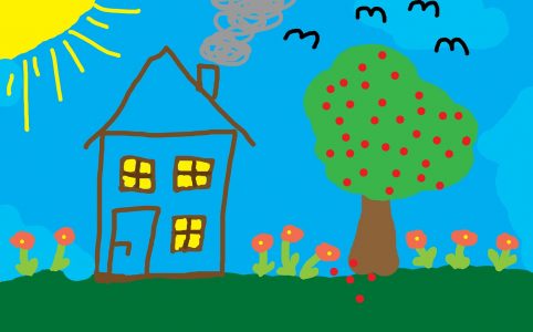 Kinder zeichnen Häuser nie ohne Baum © Pixabay